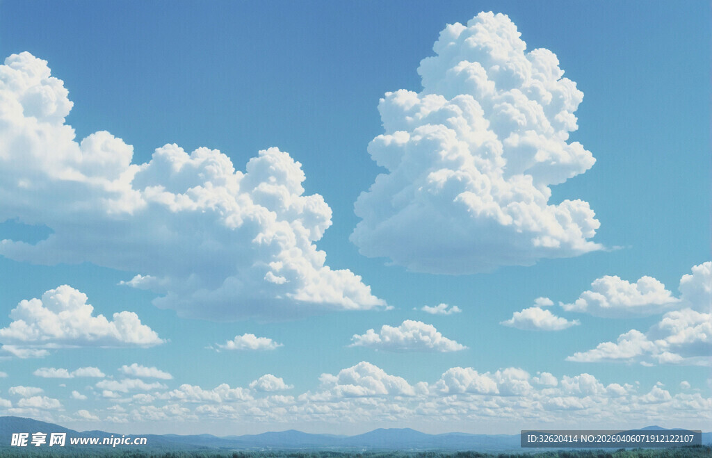 蓝天白云下的开阔景致