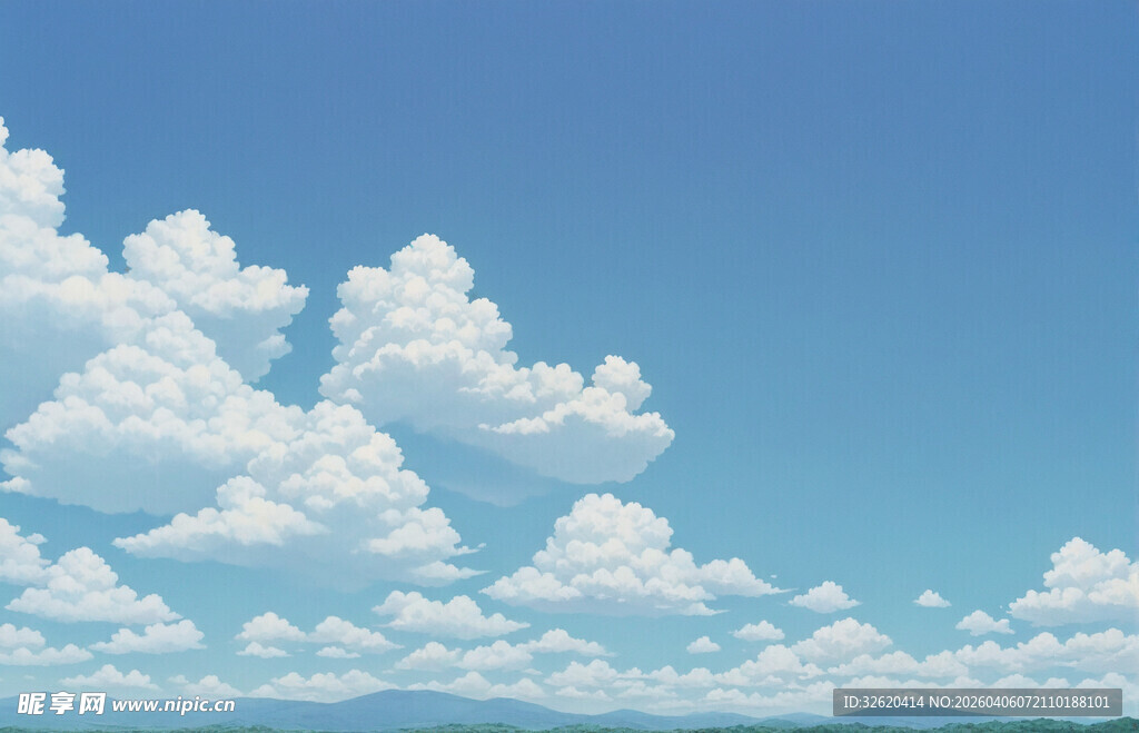 蓝天飘白云的美丽景致