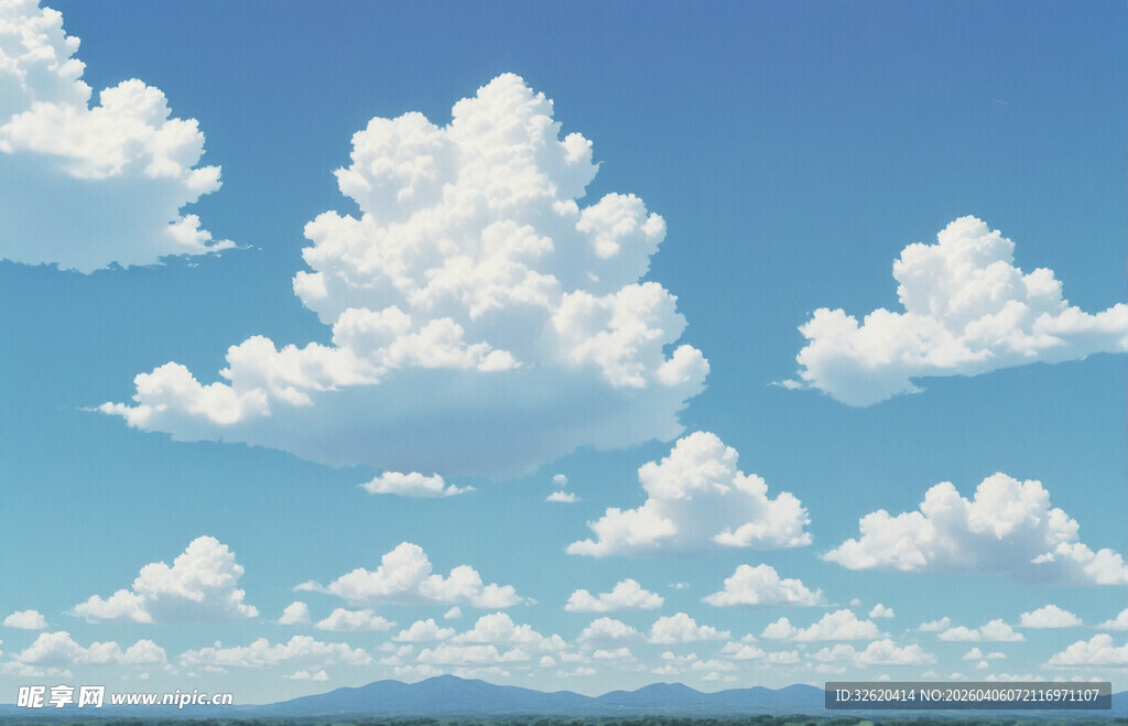 蓝天白云风景图