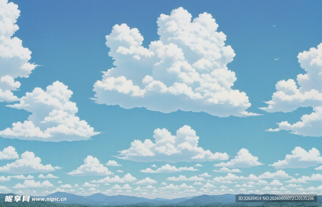 蓝天之上的梦幻云朵