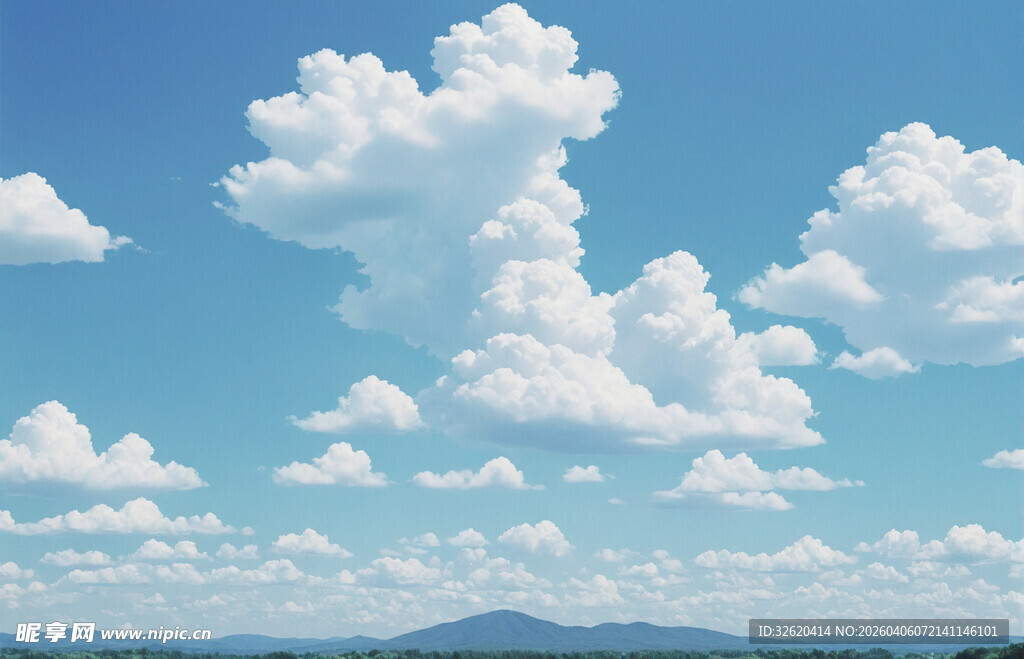 蓝天白云下的开阔景致