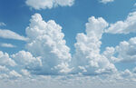 蓝天白云下的梦幻云朵