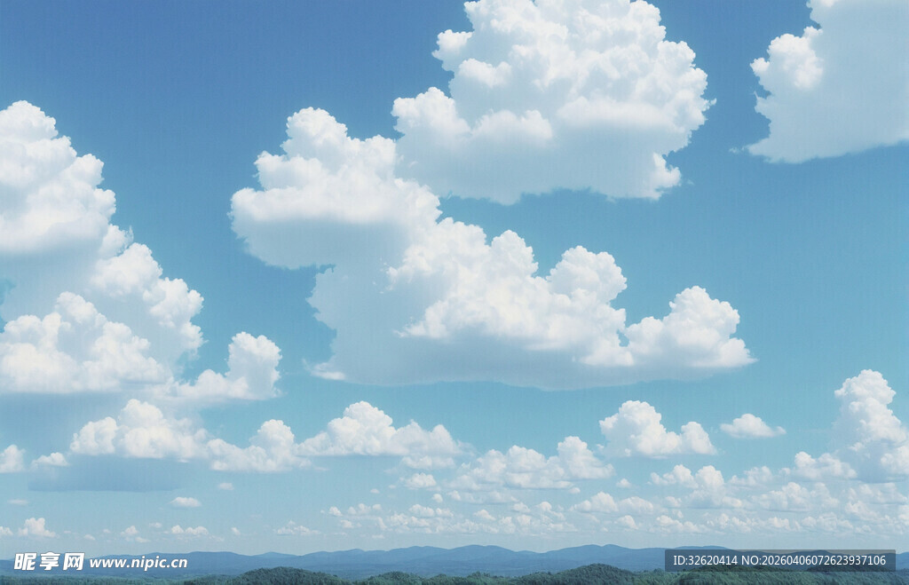 蓝天白云下的开阔景致