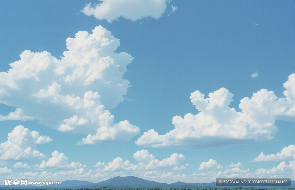 蓝天白云下的开阔景致