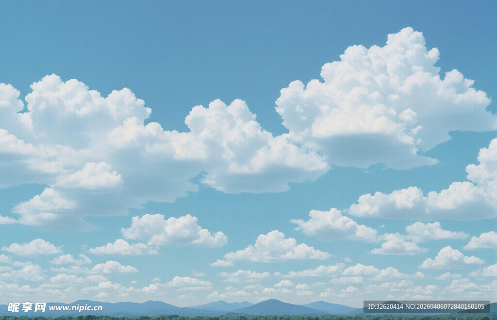 蓝天白云下的开阔景致