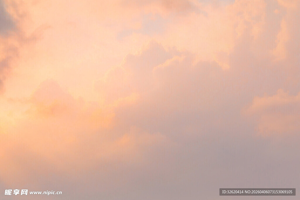 梦幻粉橙色天空美景