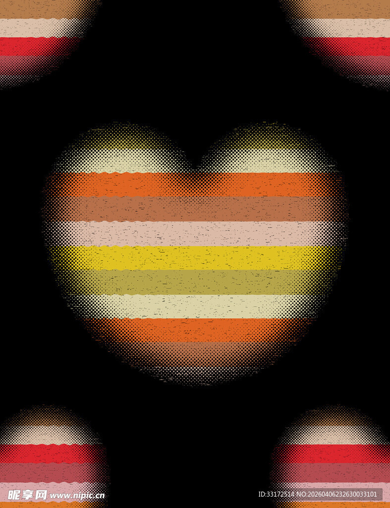 多彩心形图案背景元素