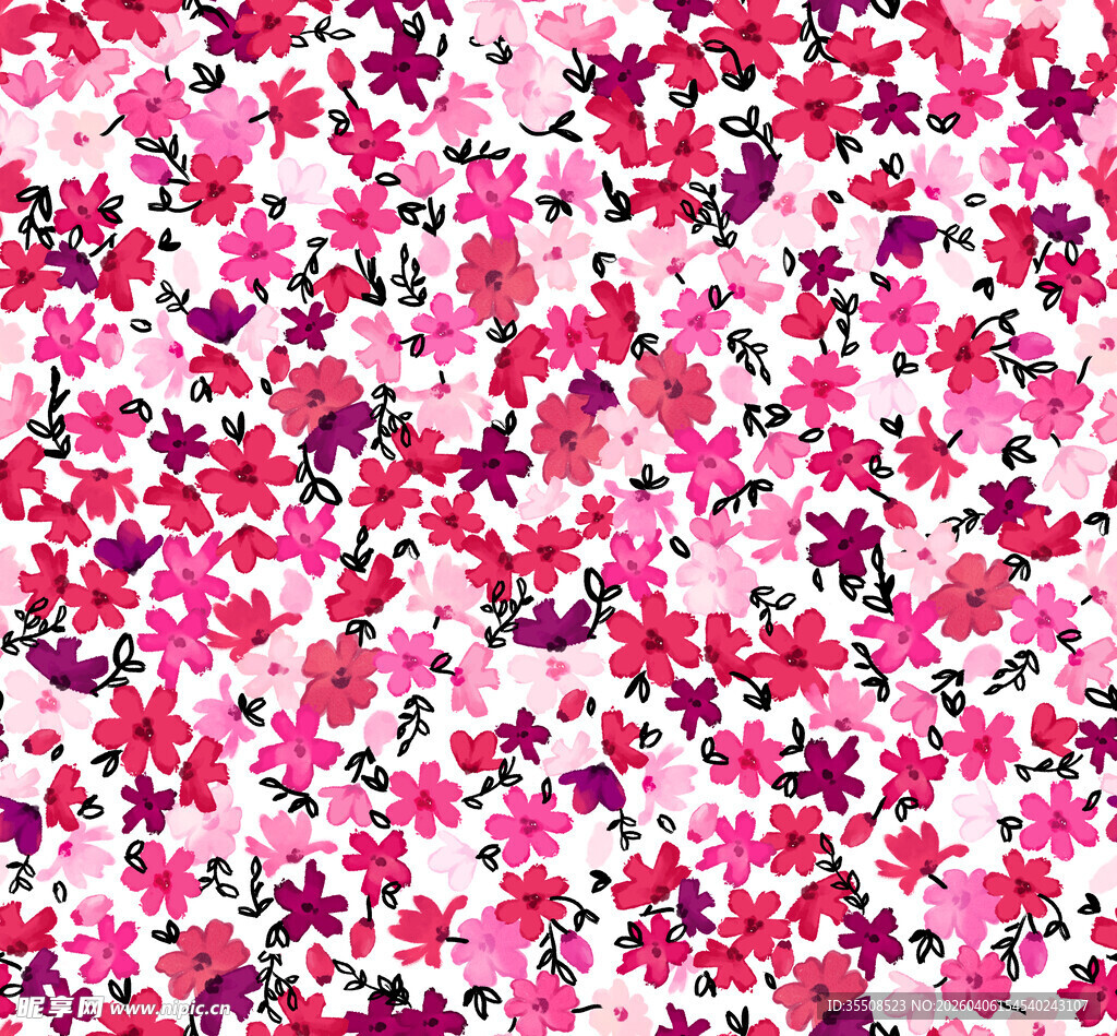 粉色碎花图案背景