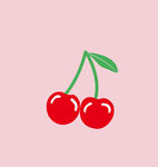 两颗樱桃插画