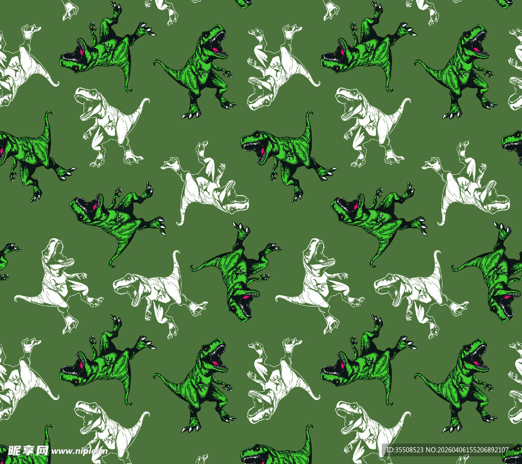 绿色背景动物图案纹理