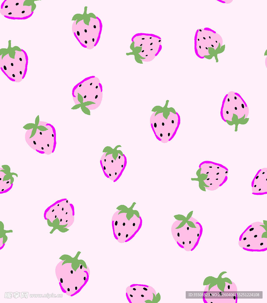 草莓图案背景清新可爱风