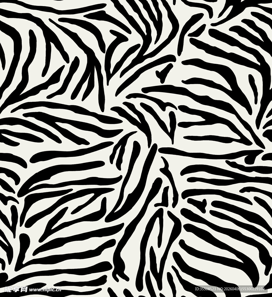 黑白斑马纹图案设计