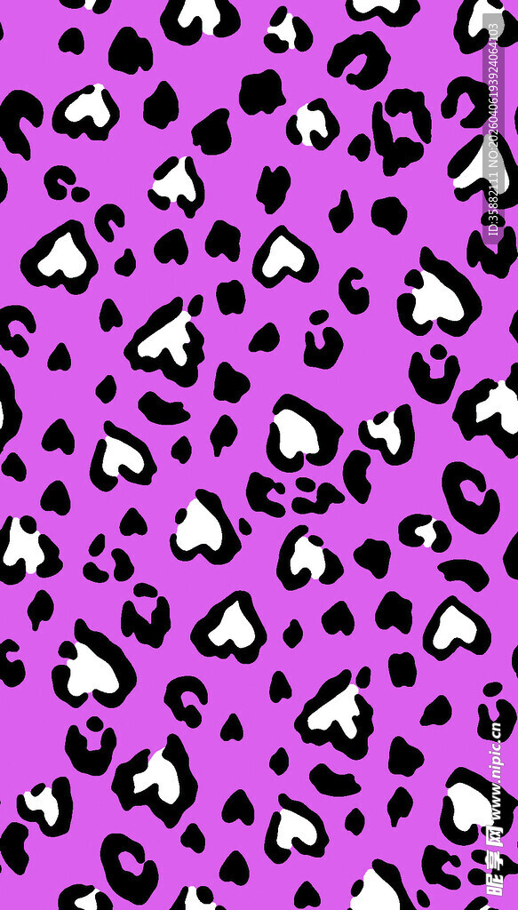 紫色豹纹心形图案背景