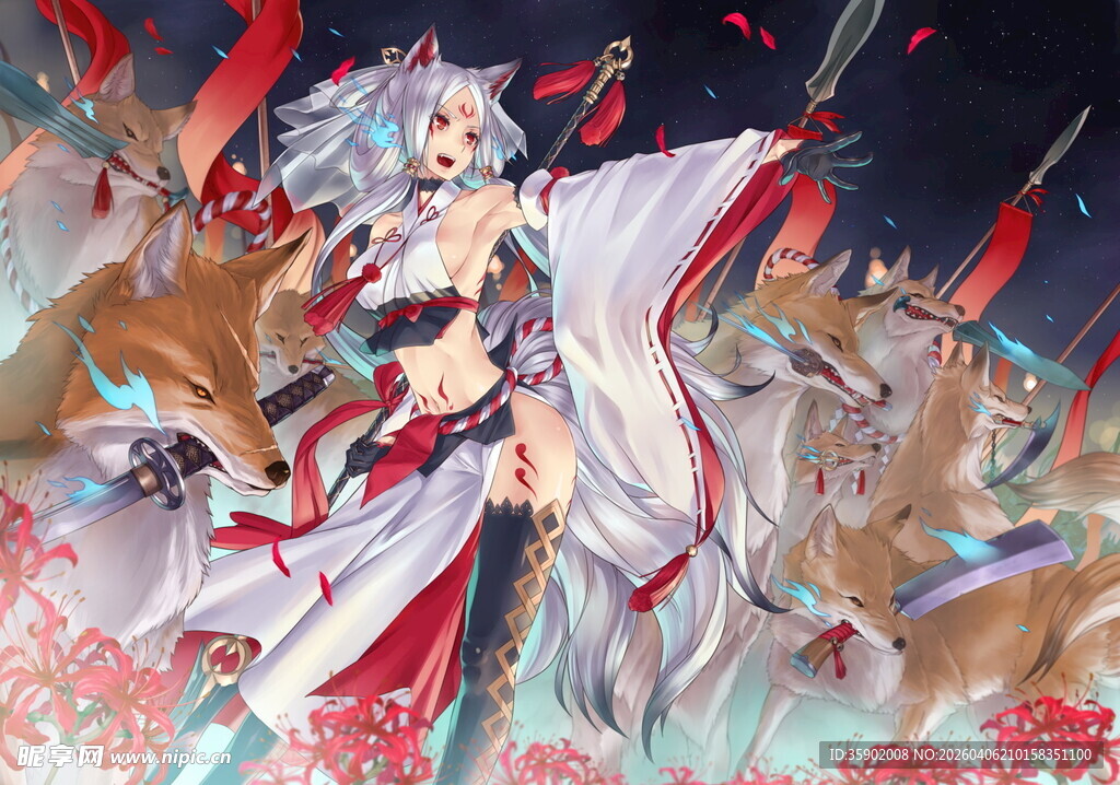 古风奇幻少女战斗形象