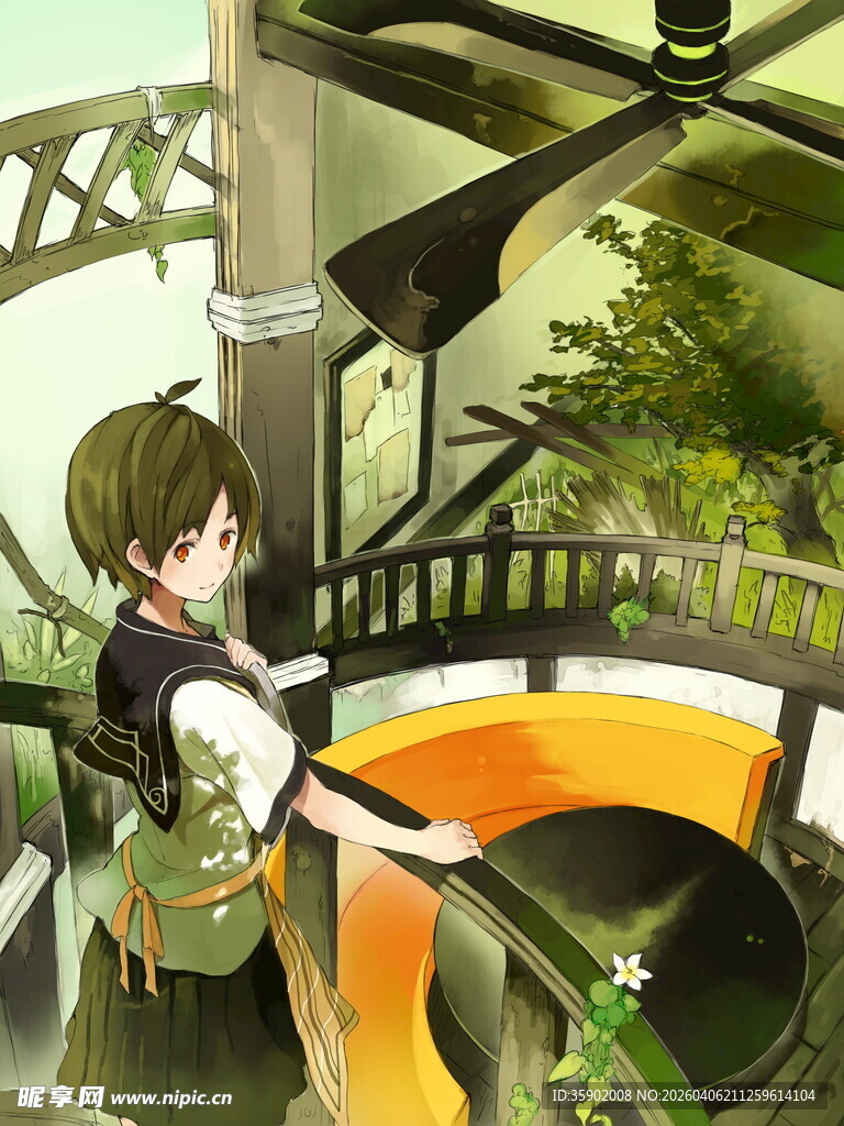 古风少女于亭中优雅抚琴