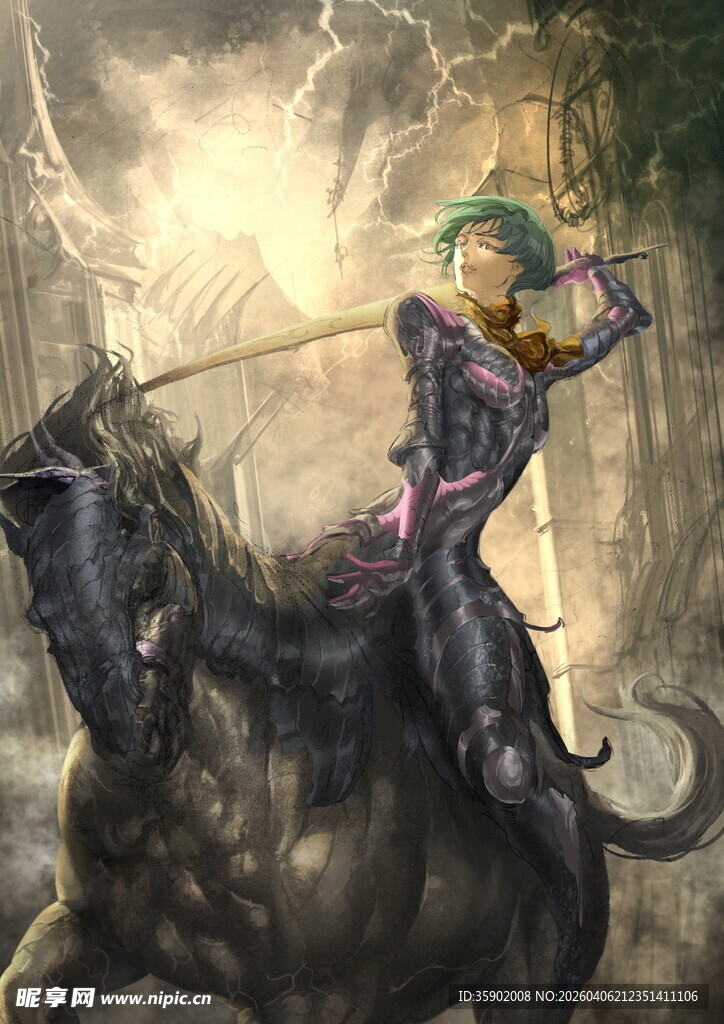 奇幻骑士策马英姿