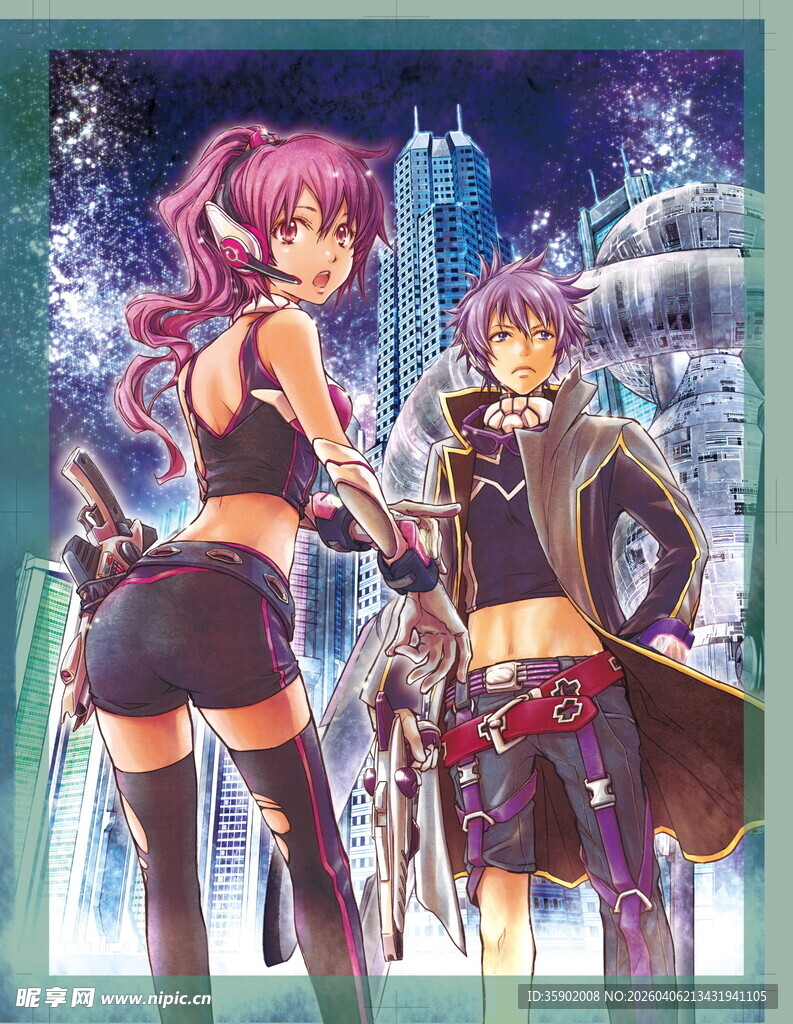 奇幻风格双角色动漫形象