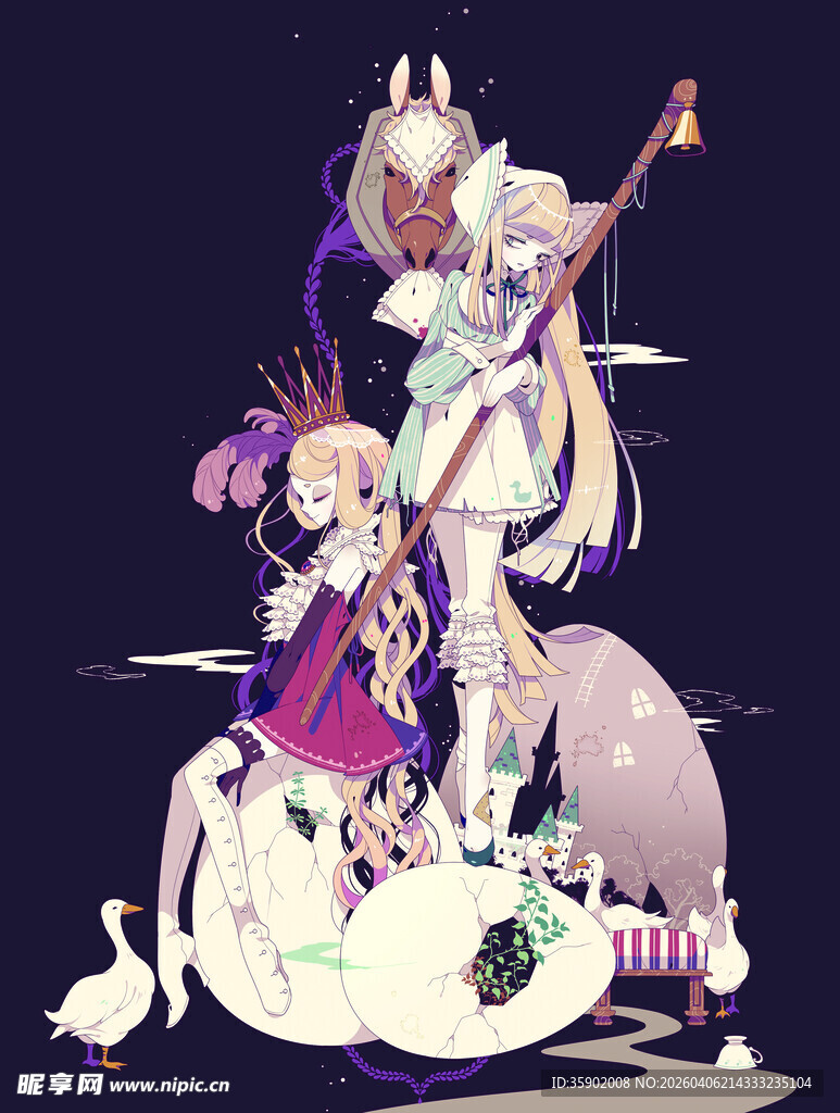 奇幻风格动漫角色插画