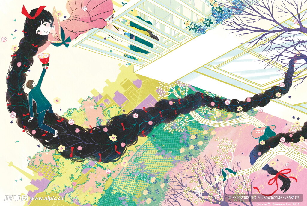 梦幻国风女子奇幻飘飞图景