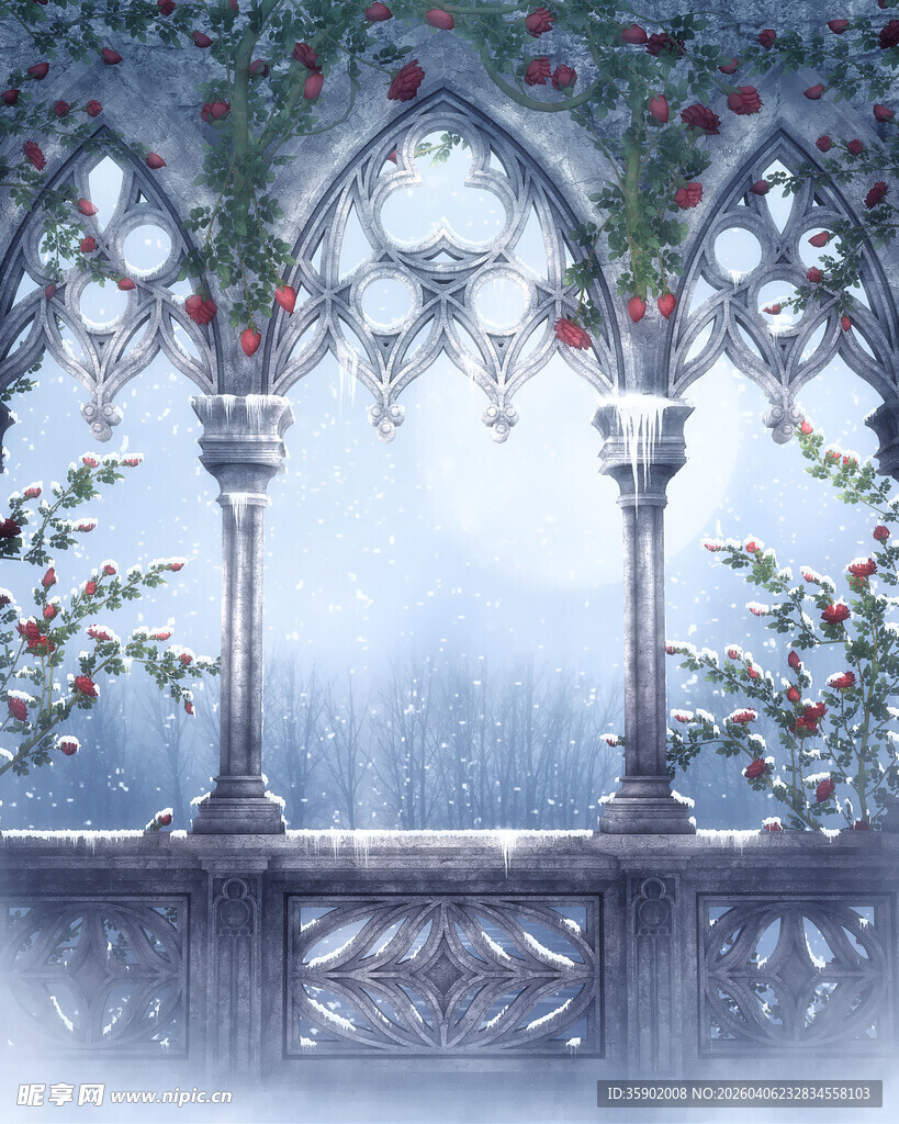 梦幻哥特风阳台花卉景观