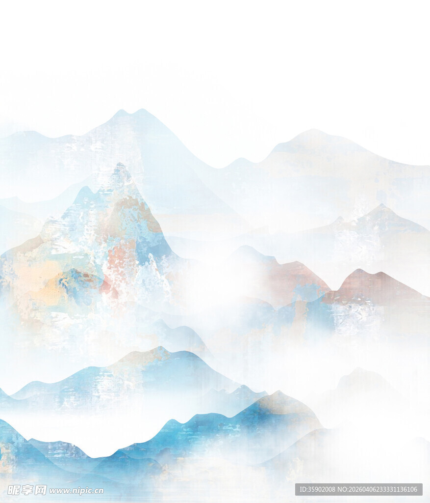 水墨山水云雾缥缈意境图