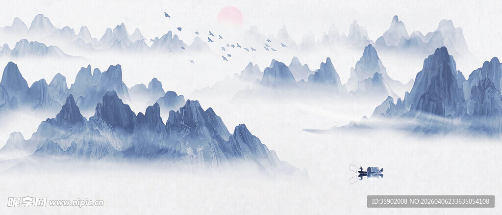 水墨山水间的诗意景致