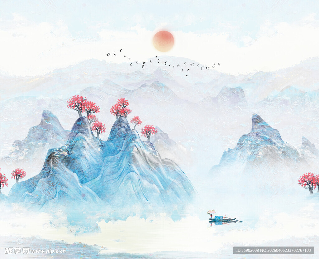 水墨山水间的诗意风景