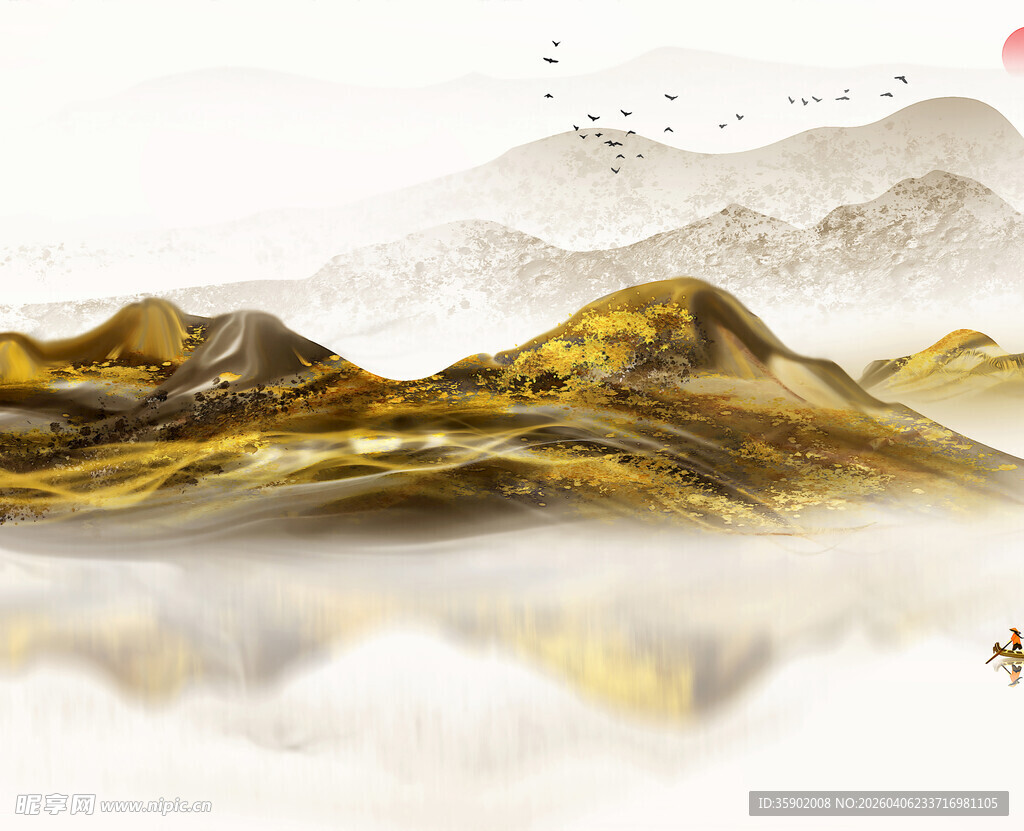 水墨山水间的诗意景致