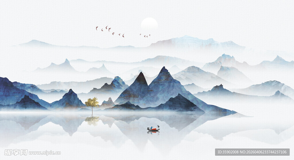 水墨山水意境图