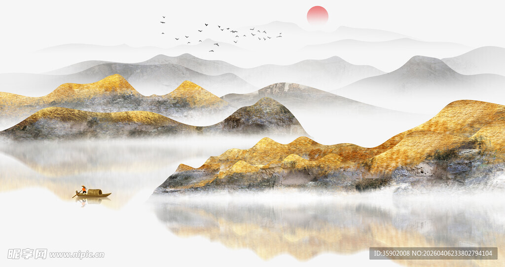 水墨山水间的静谧风光