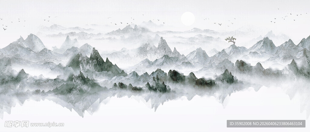 水墨山水景致图