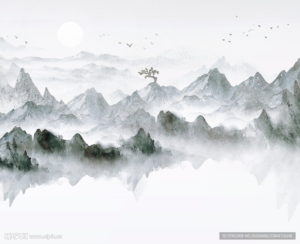 水墨山水意境图