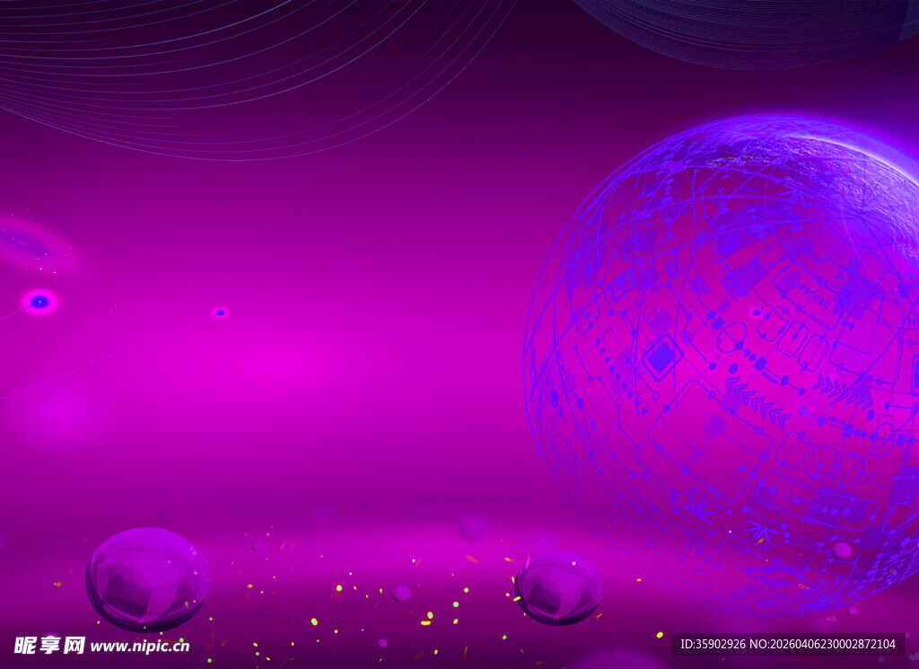 梦幻紫色系太空星球场景