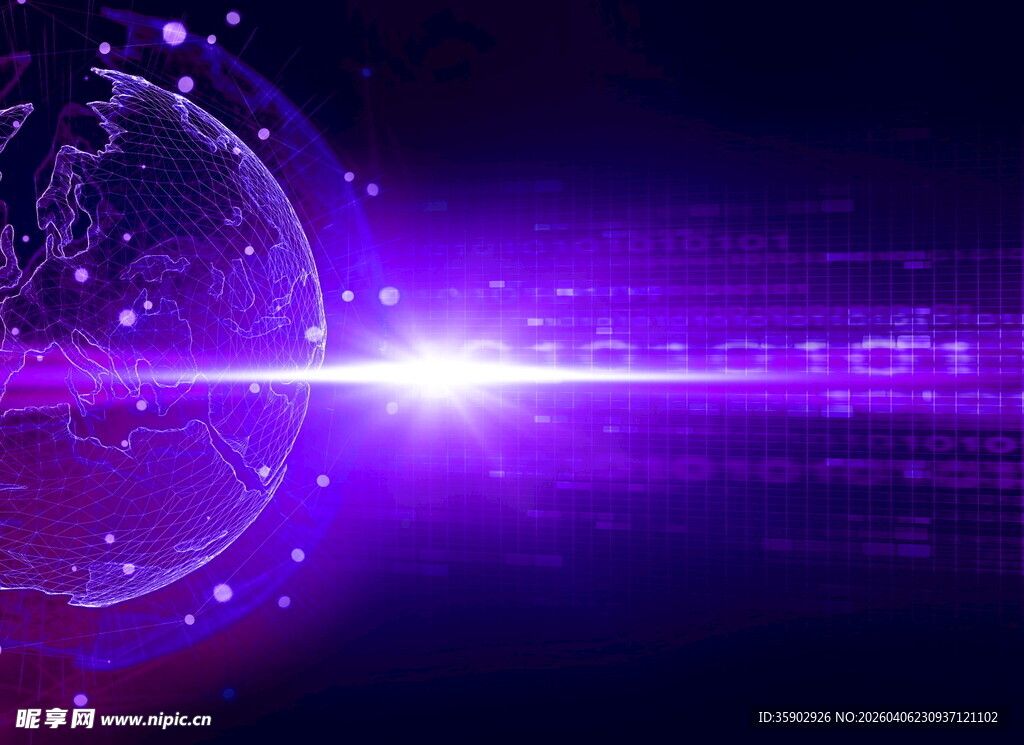 梦幻紫色宇宙光线场景