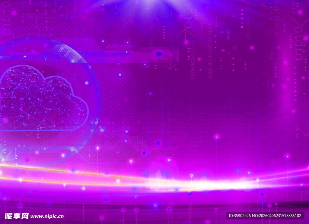 梦幻紫色科技感背景图