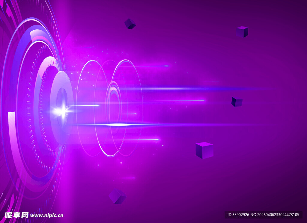 紫色炫光科技感背景特效