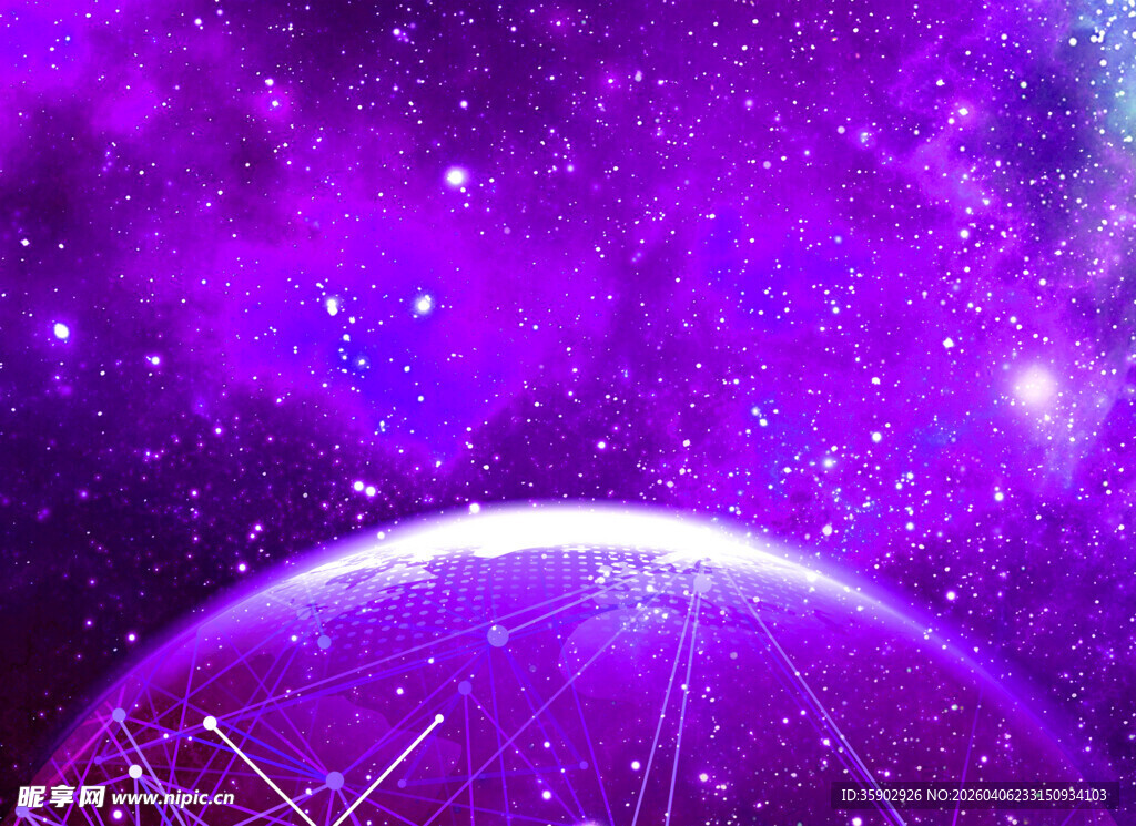 梦幻紫色星球宇宙景观