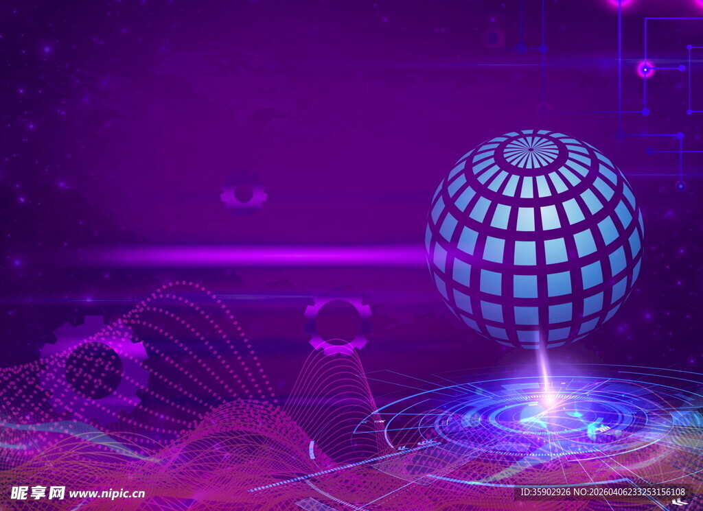 紫色梦幻迪斯科球场景