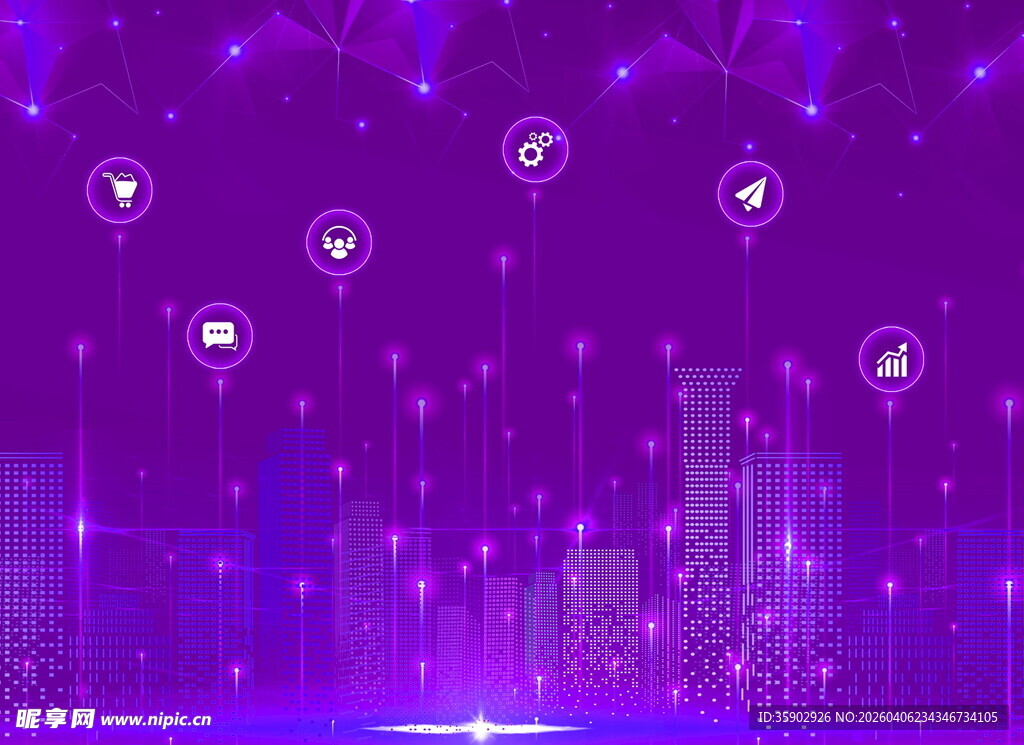 梦幻紫色科技感背景图案