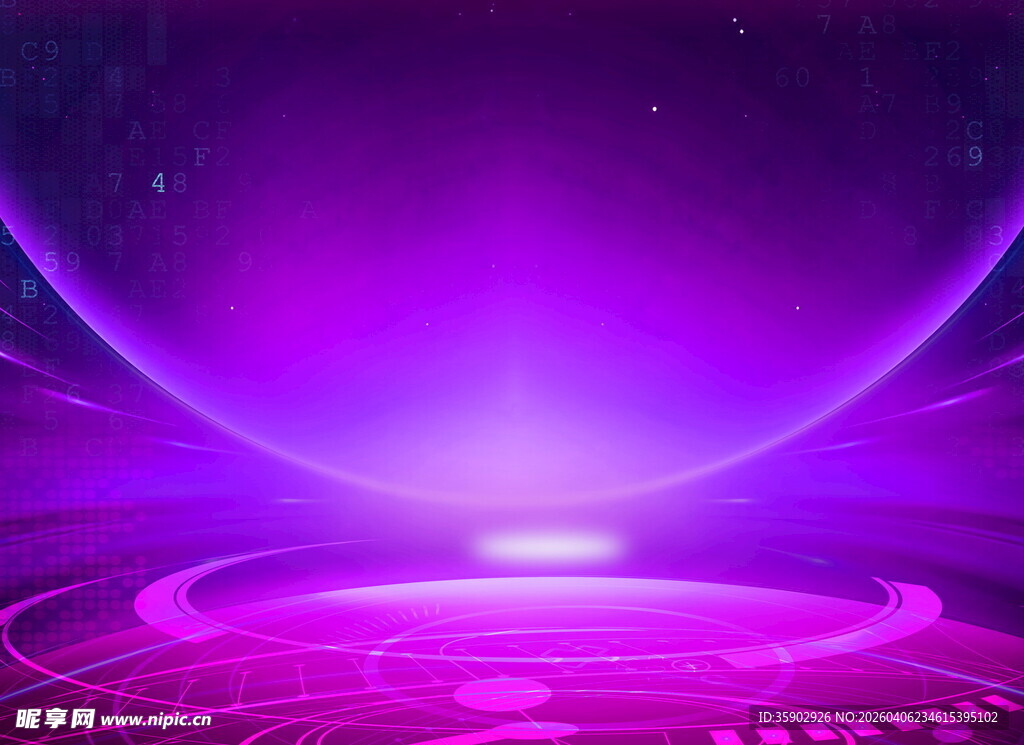 梦幻紫色科技感宇宙场景