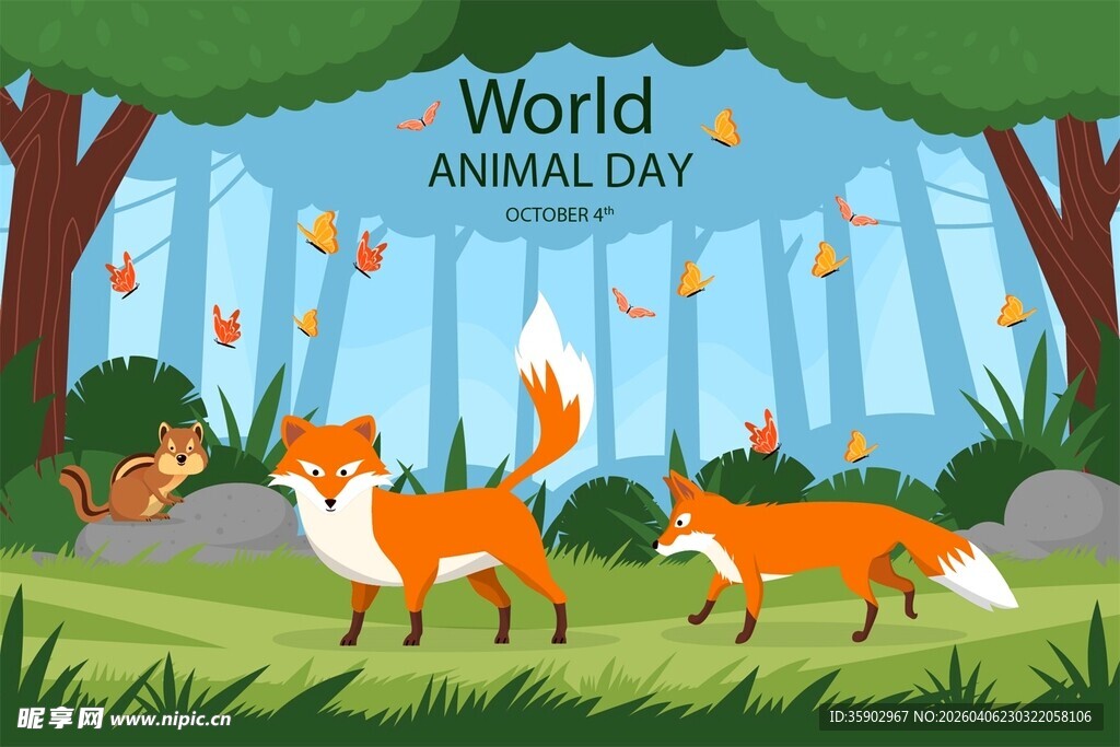 狐狸庆祝世界动物日