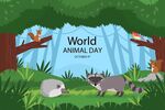 世界动物日森林中的动物