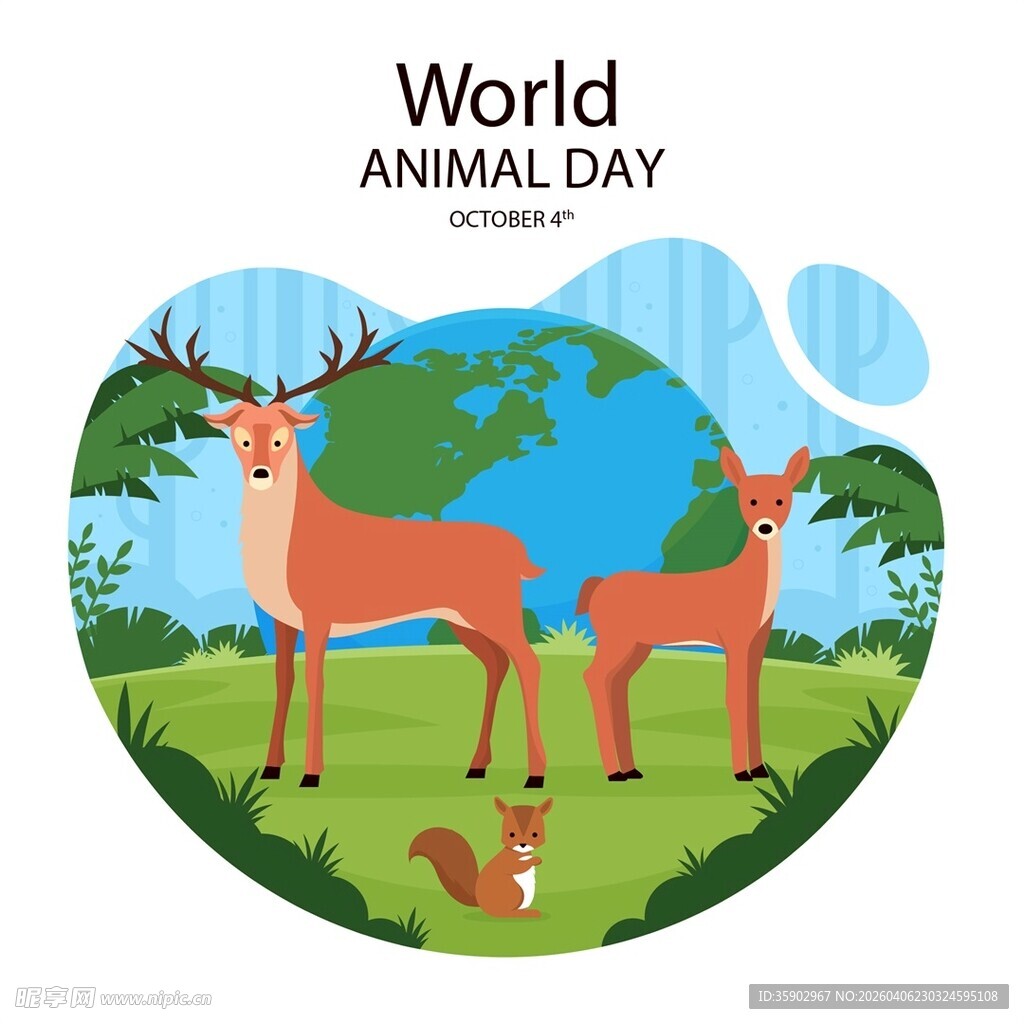 世界动物日的美好场景
