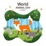 世界动物日的森林动物们