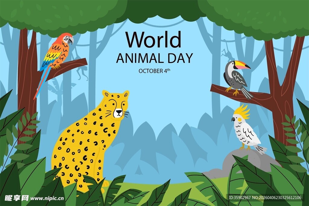 世界动物日森林动物图景