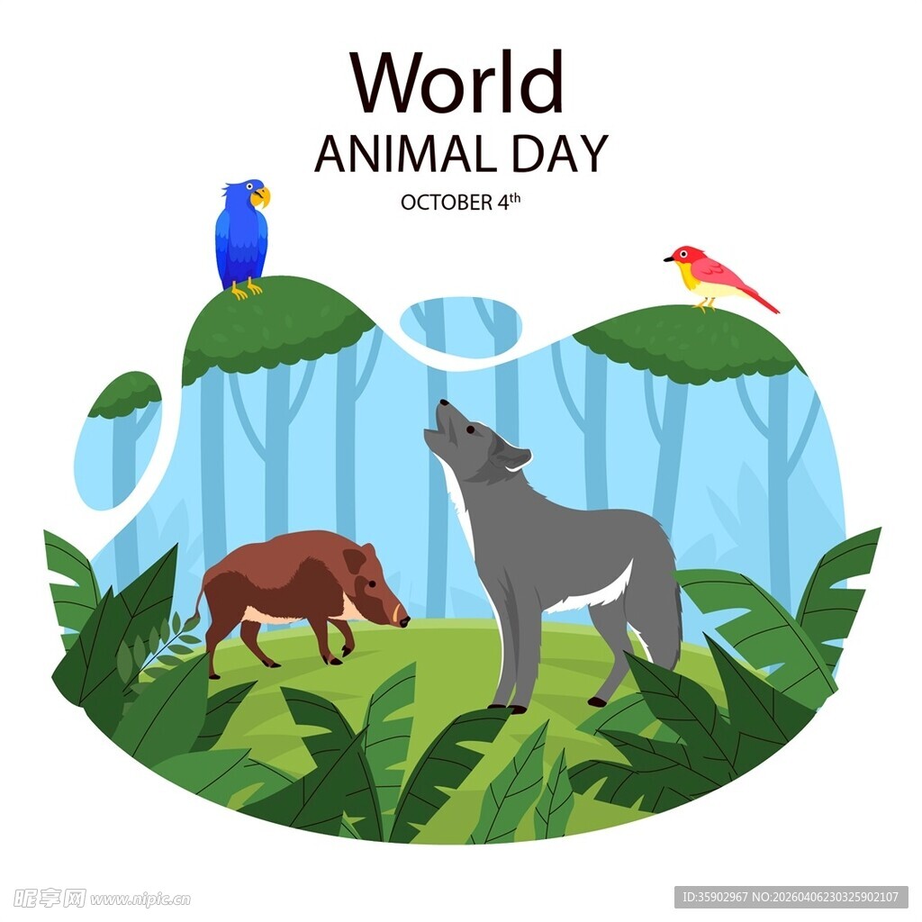 世界动物日森林动物图景