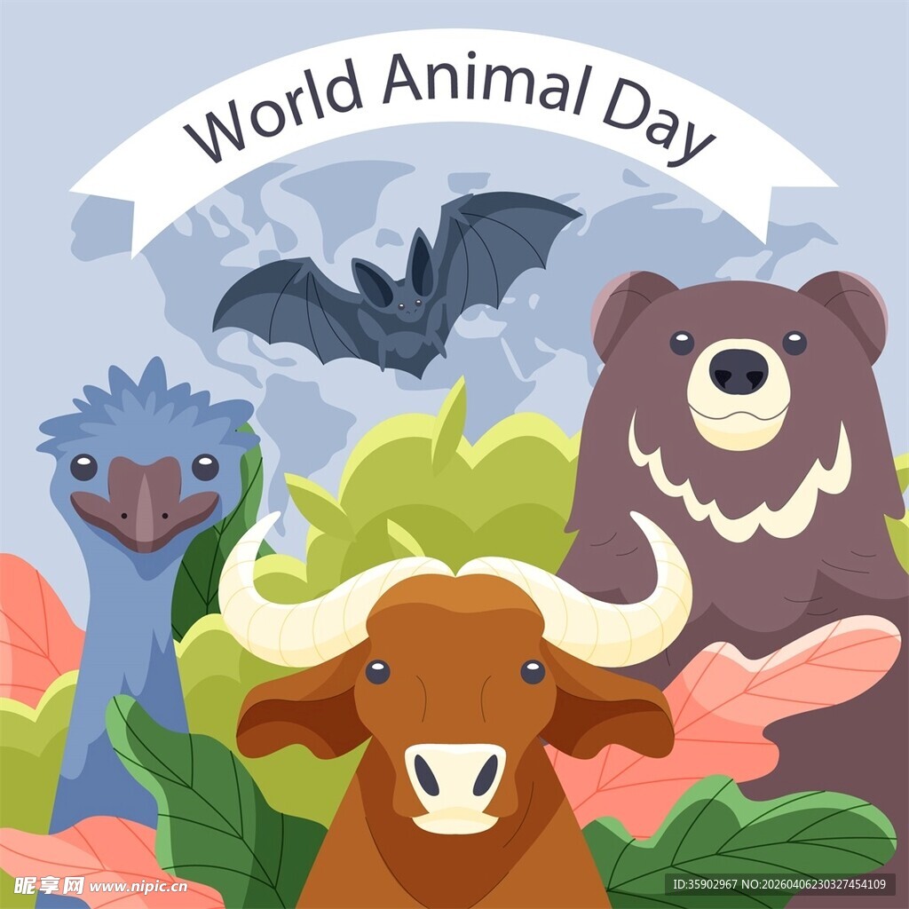 世界动物日的可爱动物们