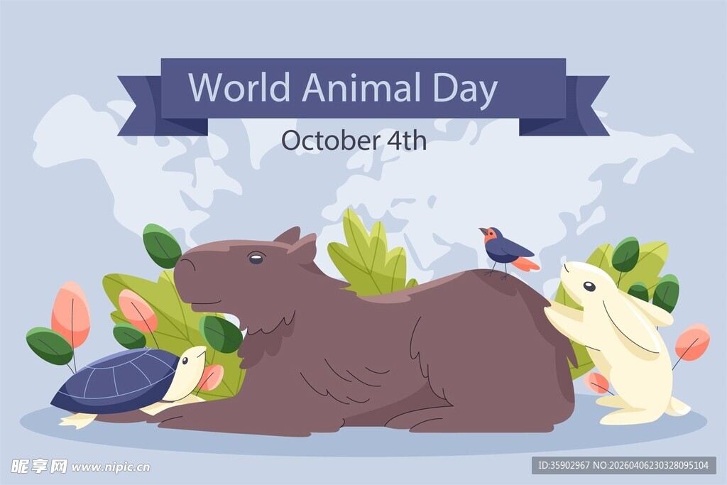 世界动物日插画