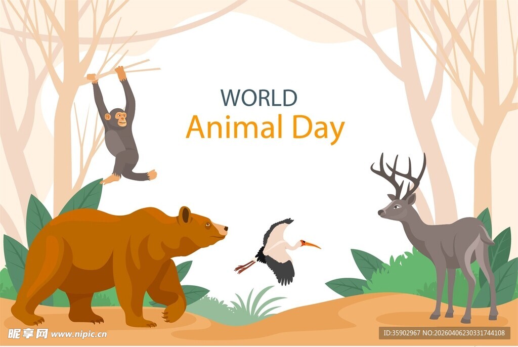 世界动物日森林动物欢聚