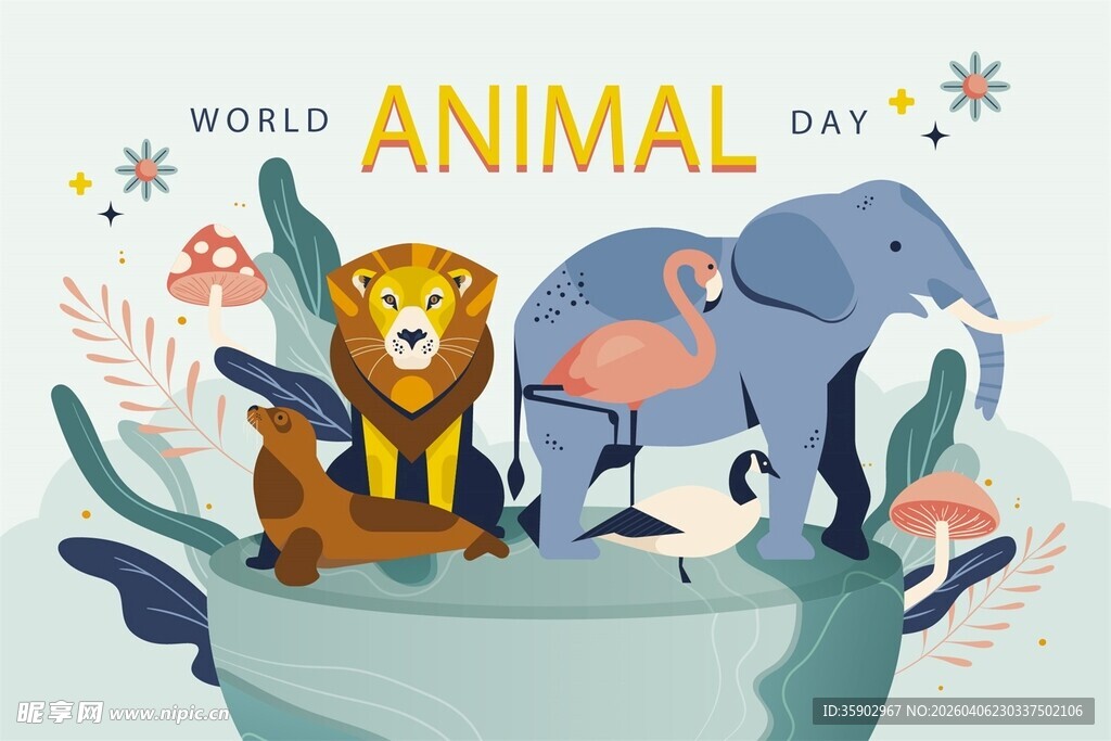 世界动物日的可爱动物们